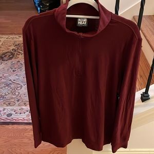 32 Degree Heat MEN'S SWEATER KNIT 1/4 ZIP TOP ZINFANDEL HEATHER / L / NWT